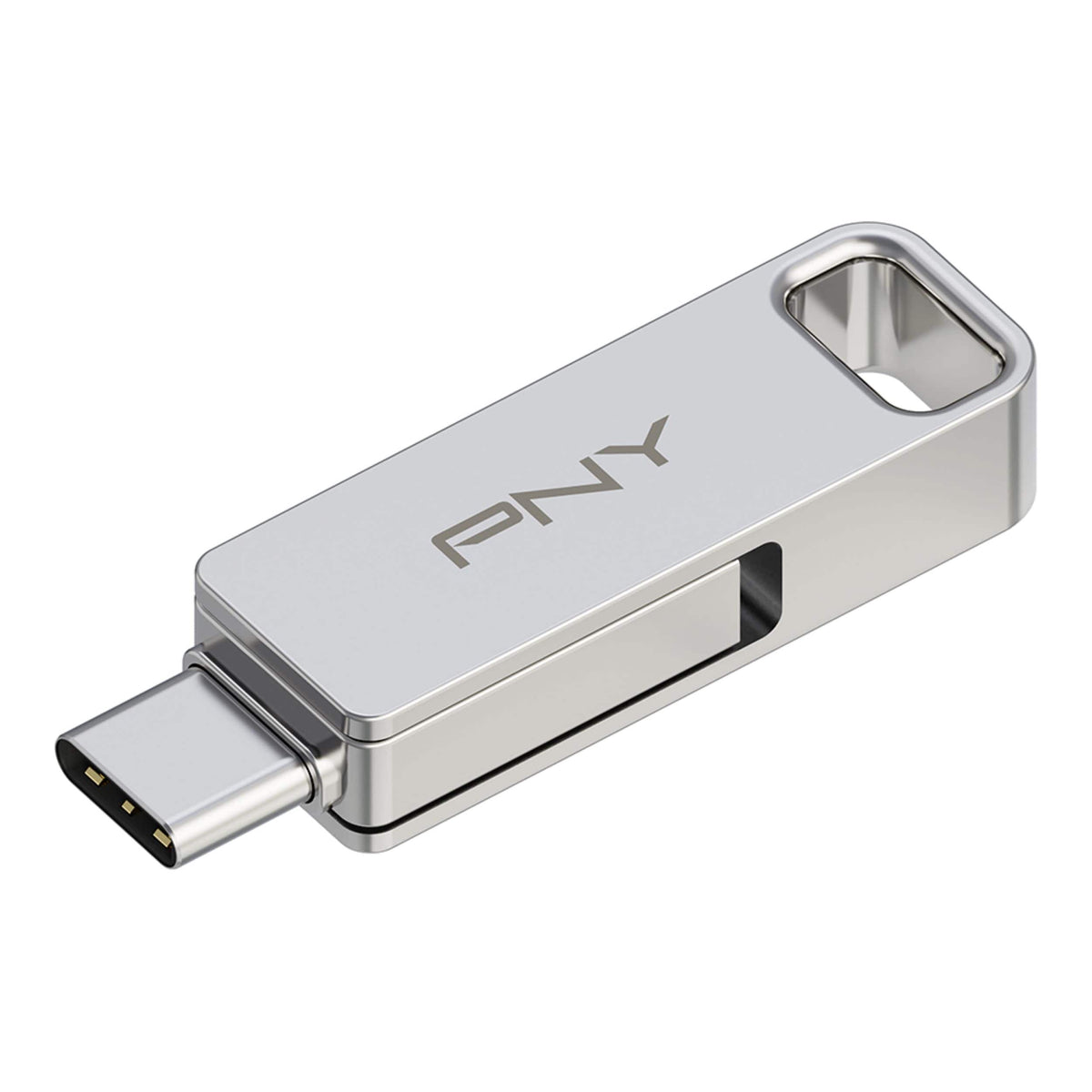 PNY - 128GB DUO LINK USB 3.2 Type-C Dual Flash Drive - Silver