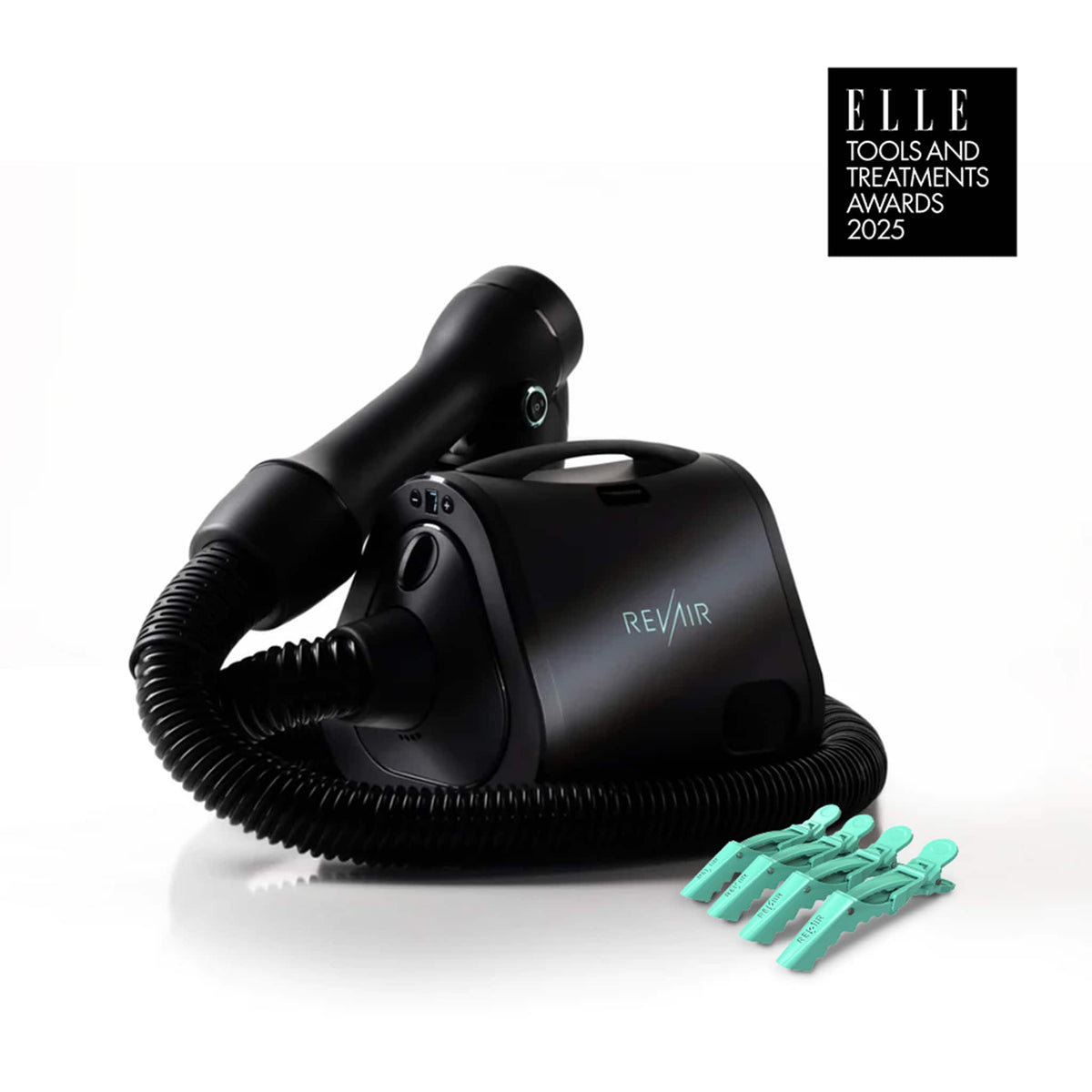 RevAir - Reverse-Air Hair Dryer with Hair Clips - Black
