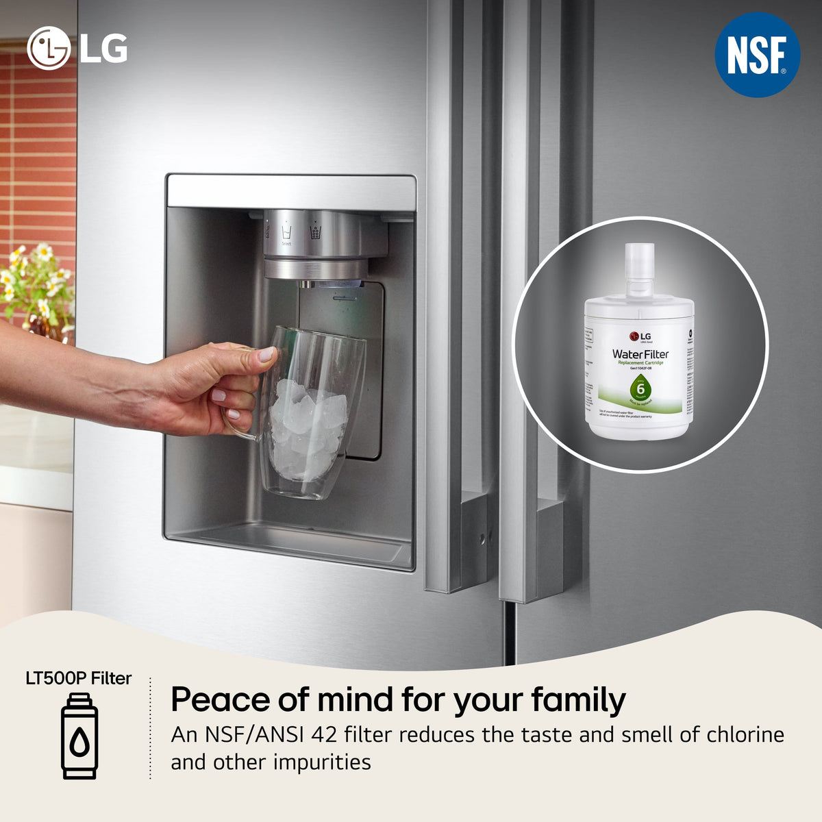 LG - 33-in Wide 23.8 Cu. Ft. Top Freezer Refrigerator with Internal Water Dispenser - Stainless Steel