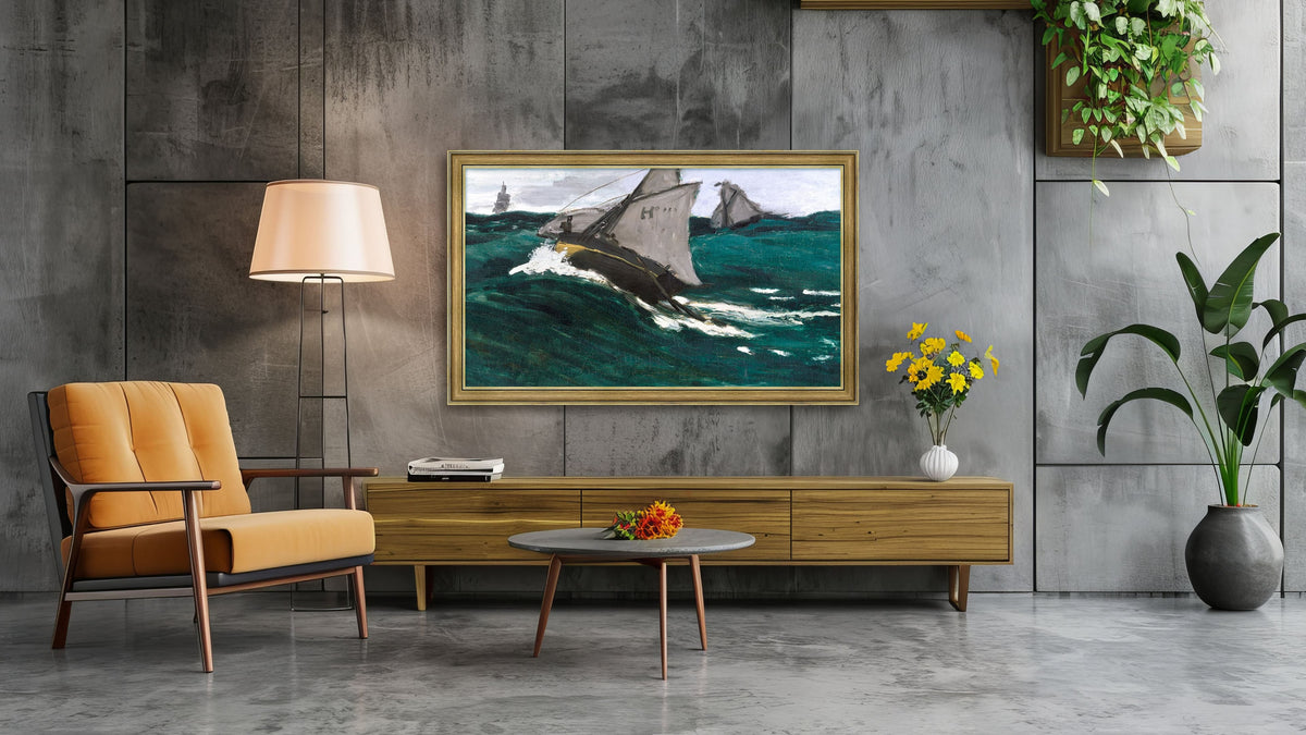 Deco TV Frames - 85" Slim Bezel for Samsung The Frame and Frame Pro TV - Industrial Brass