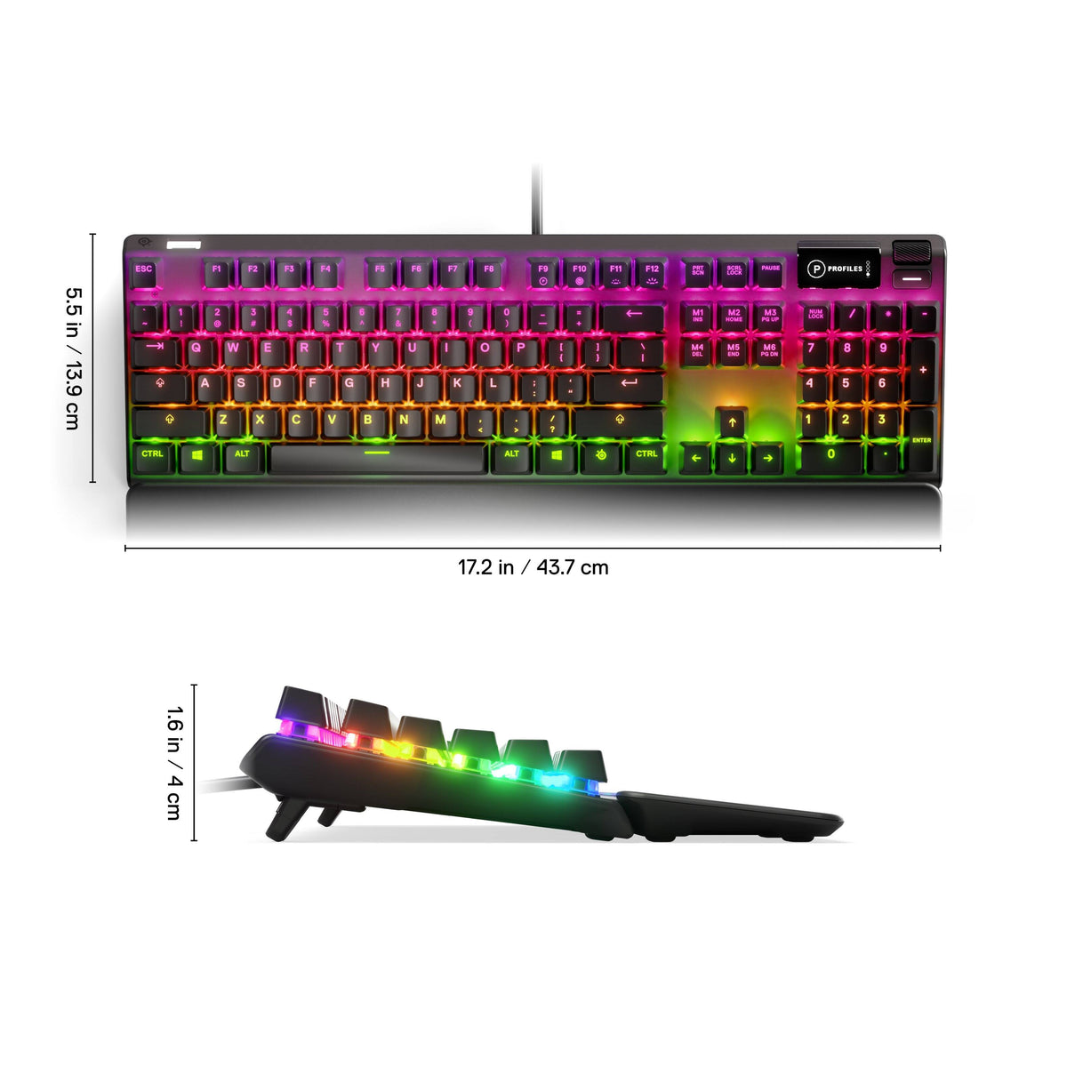 SteelSeries - Apex 7 Full Size Wired Mechanical Red Linear Switch Gaming Keyboard with Rapid Tap - Black