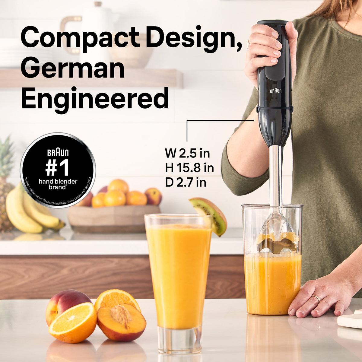 Braun - MultiQuick 5 Vario Hand Blender with Whisk & Mini Food Chopper - Black