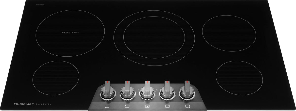 Frigidaire - Gallery 36" Built-In Electric 5 Burner Cooktop with EvenTemp and 2-in-1 Dual Element - Black Stainless Steel