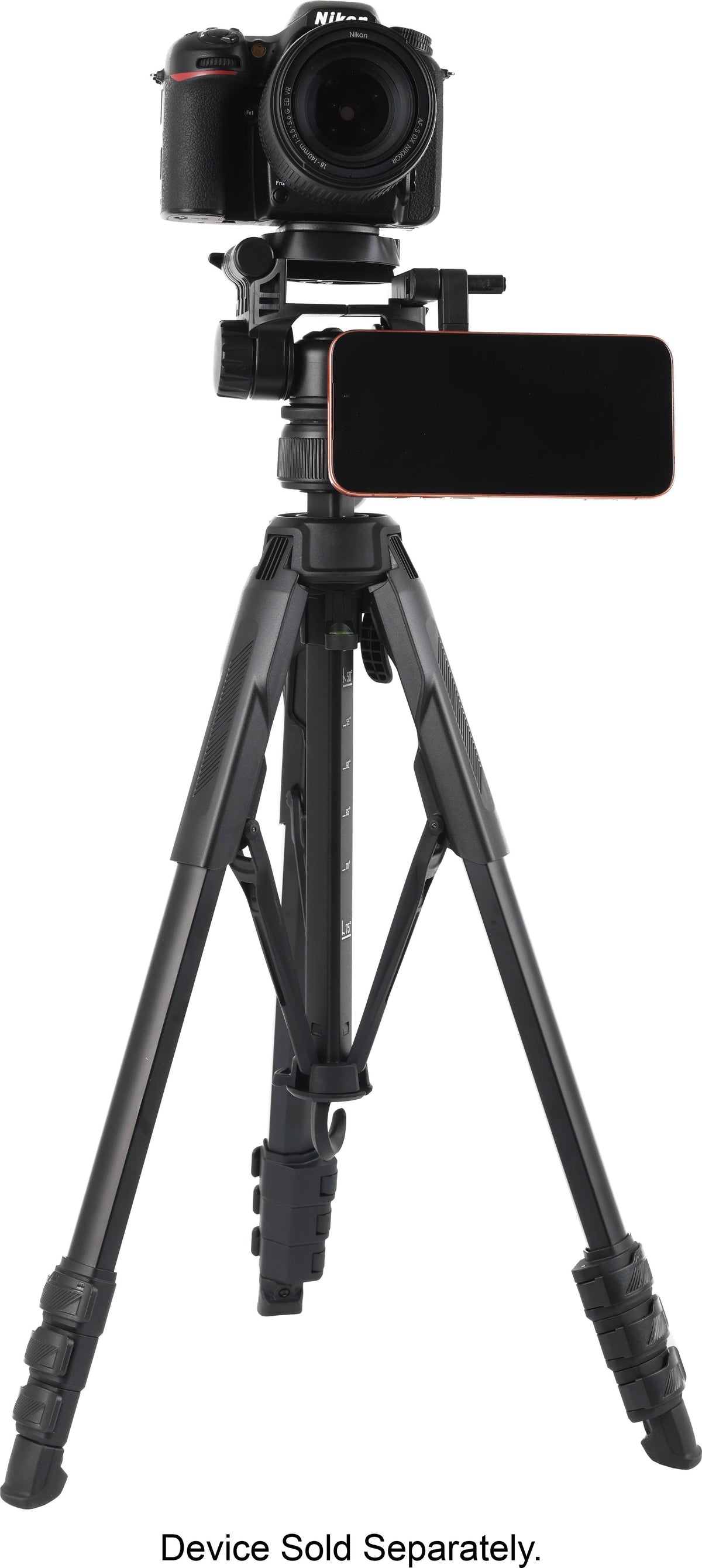 Sunpak - Creator Plus 69” Dual Camera & Smartphone Professional Pan-tilt head Tripod; Universal