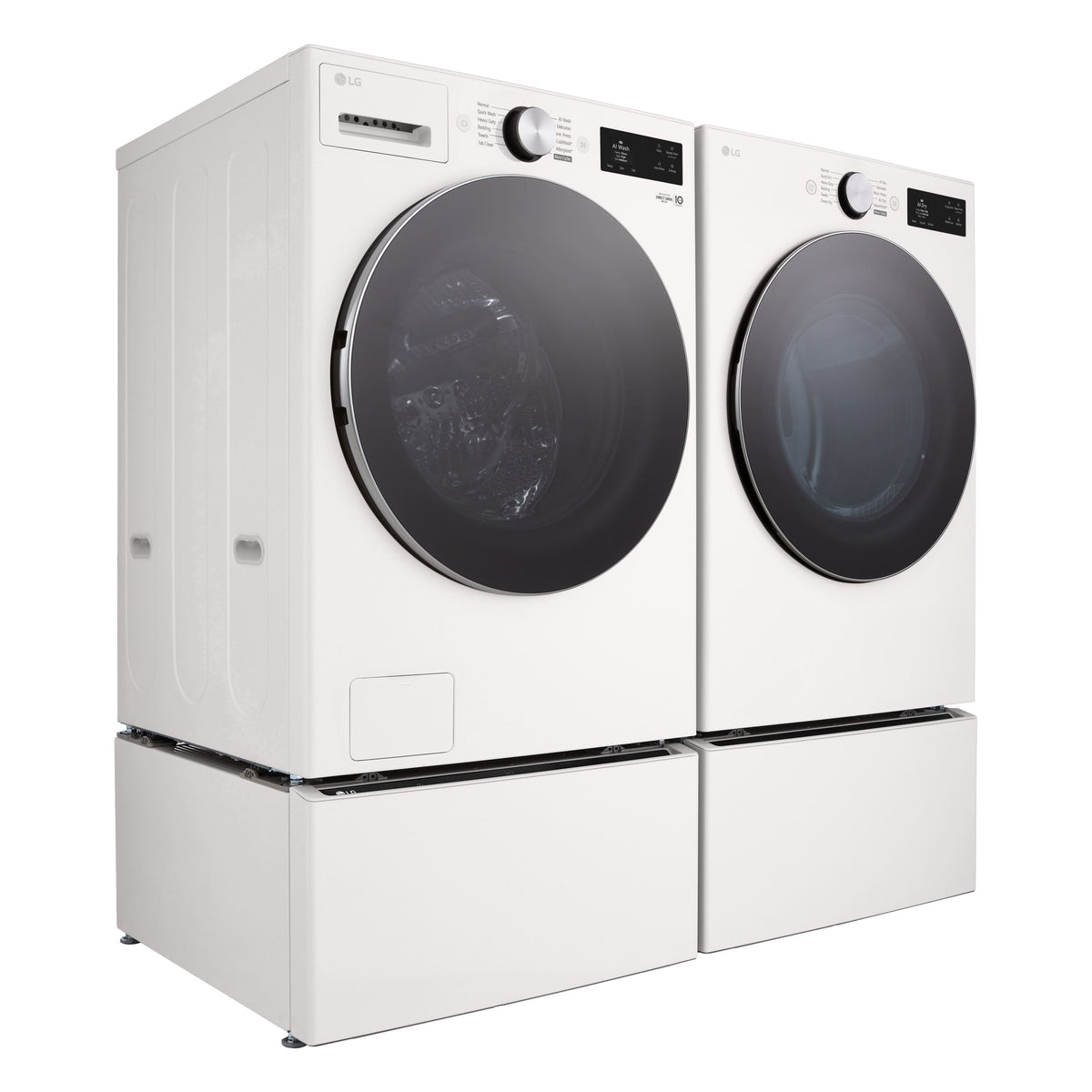 LG - 5.0 Cu. Ft. High-Efficiency Stackable Smart Front Load Washer with Steam and TurboWash 360° - Alpine White