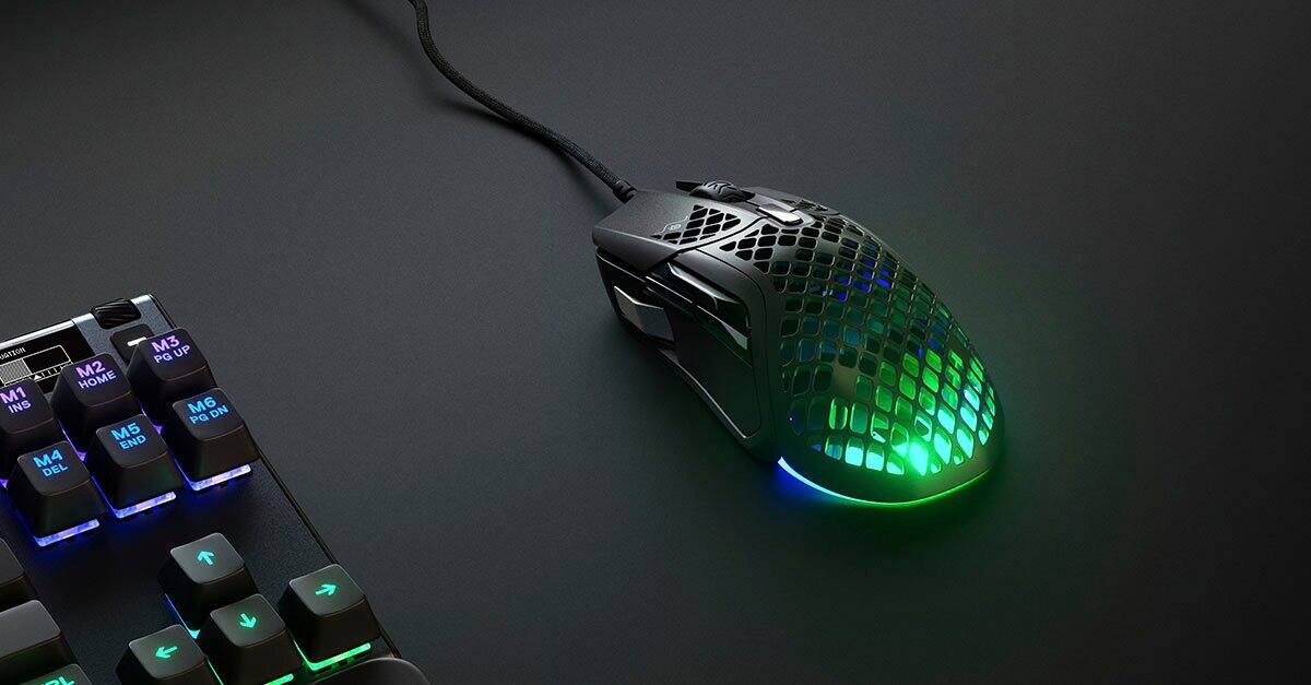 SteelSeries - Aerox 5 Ultra Lightweight Honeycomb Water Resistant Wired RGB Optical Gaming Mouse With 9 Programmable Buttons - Wired - Black