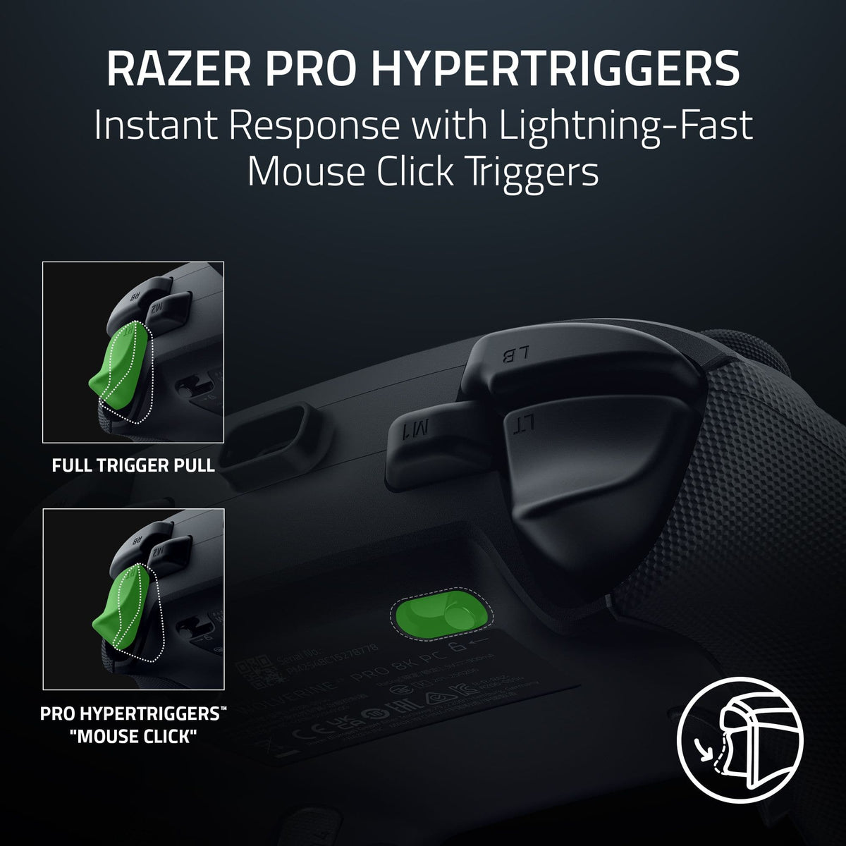 Razer - Wolverine V3 Pro 8K Wireless Gaming Controller with TMR Thumbsticks and Swappable Caps for PC - Black