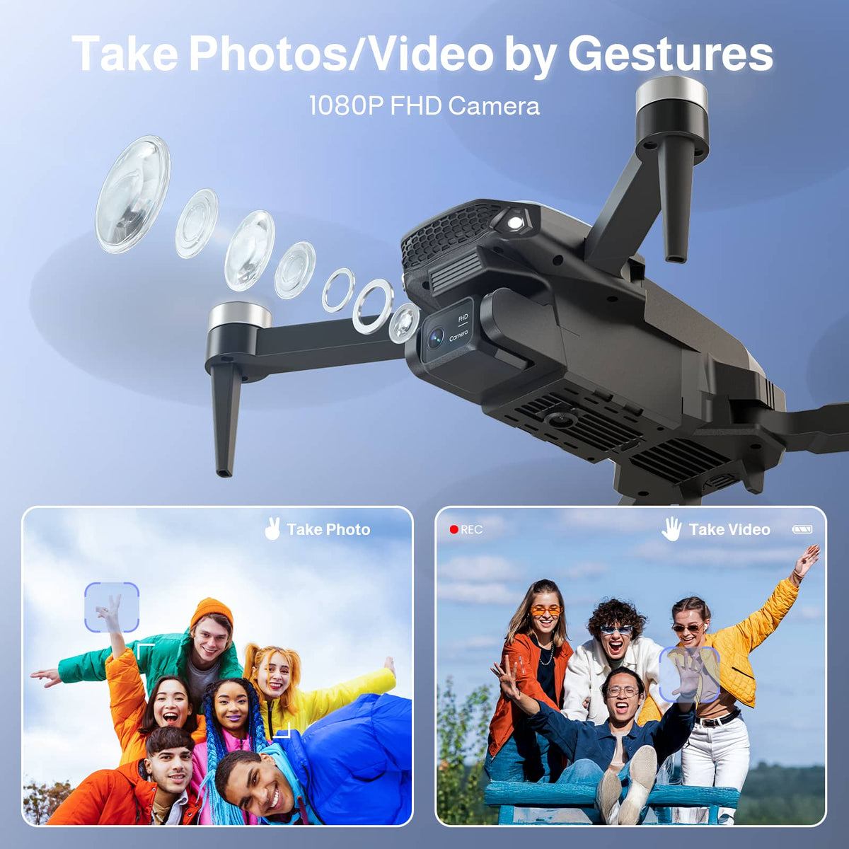 Snaptain - S5C Elite 1080p Drone with Remote Controller - Black