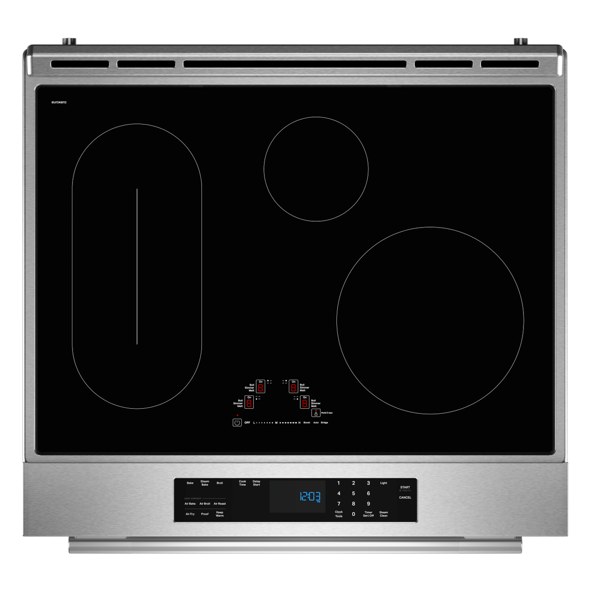 KitchenAid - 30-Inch 4-Element Induction Slide-In Convection Range with Air Fry - PrintShield Stainless Finish