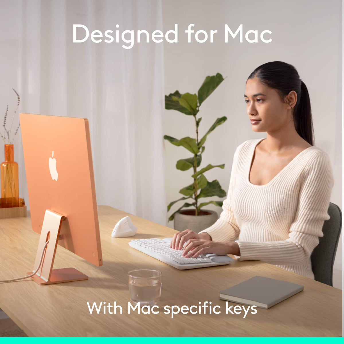 Logitech - Wave Keys for Mac and Lift Vertical for Mac Wireless Ergonomic Keyboard and Mouse Bundle for macOS/iPadOS - Off-White