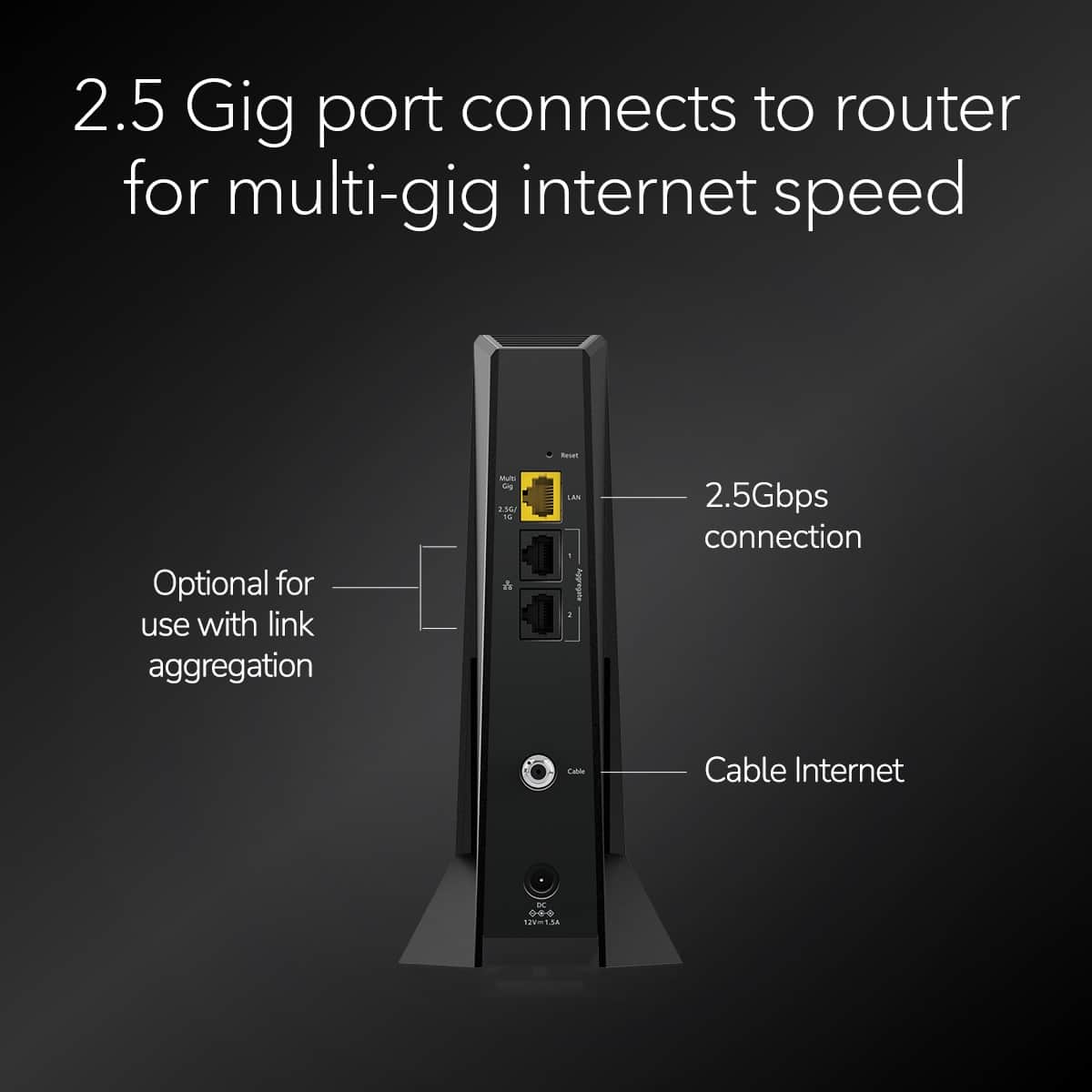 NETGEAR - Nighthawk Mid/High-Split DOCSIS 3.1 Cable Modem - Black