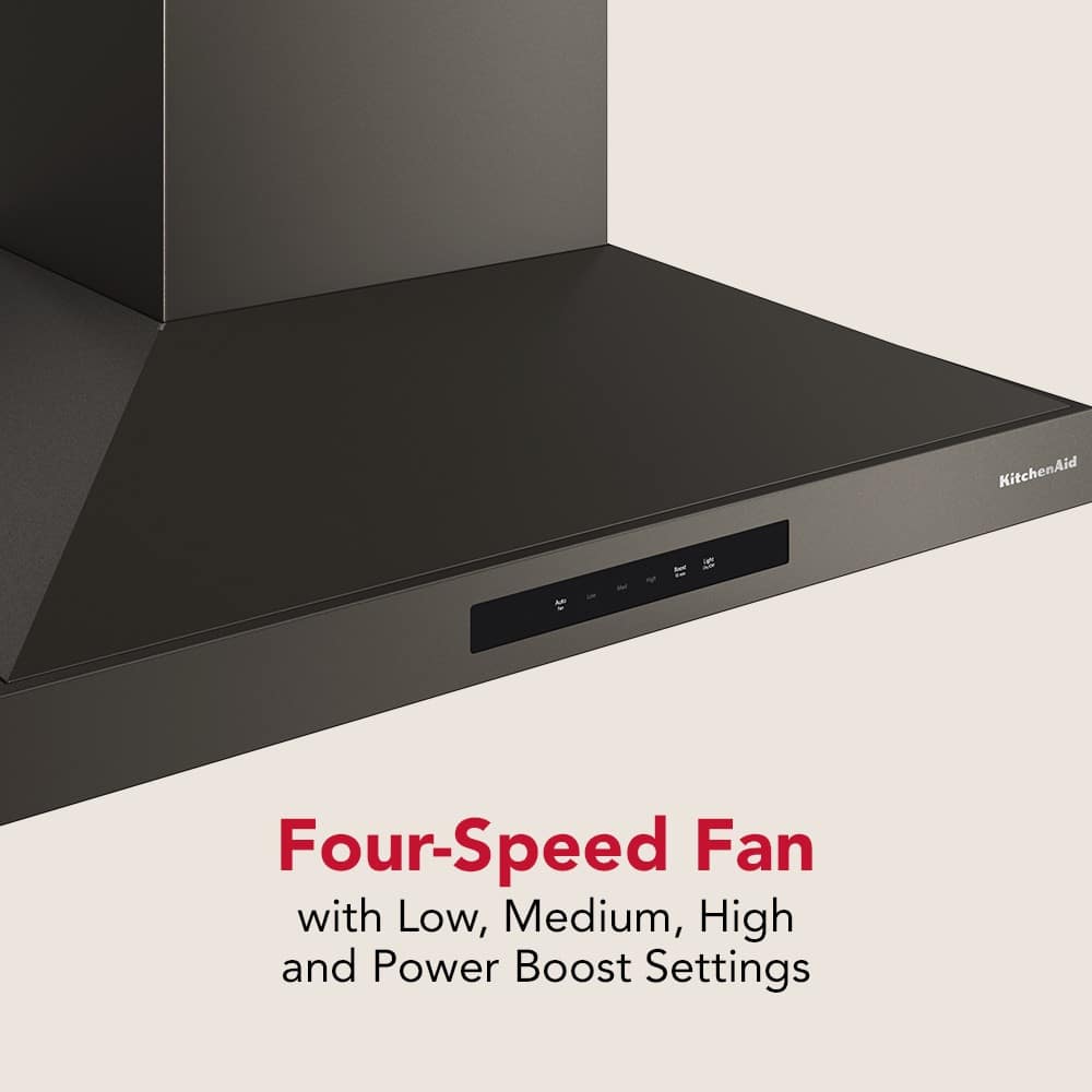 KitchenAid - 30 inches - Recirculating & Convertible - Wall Range Hood - Black Ore