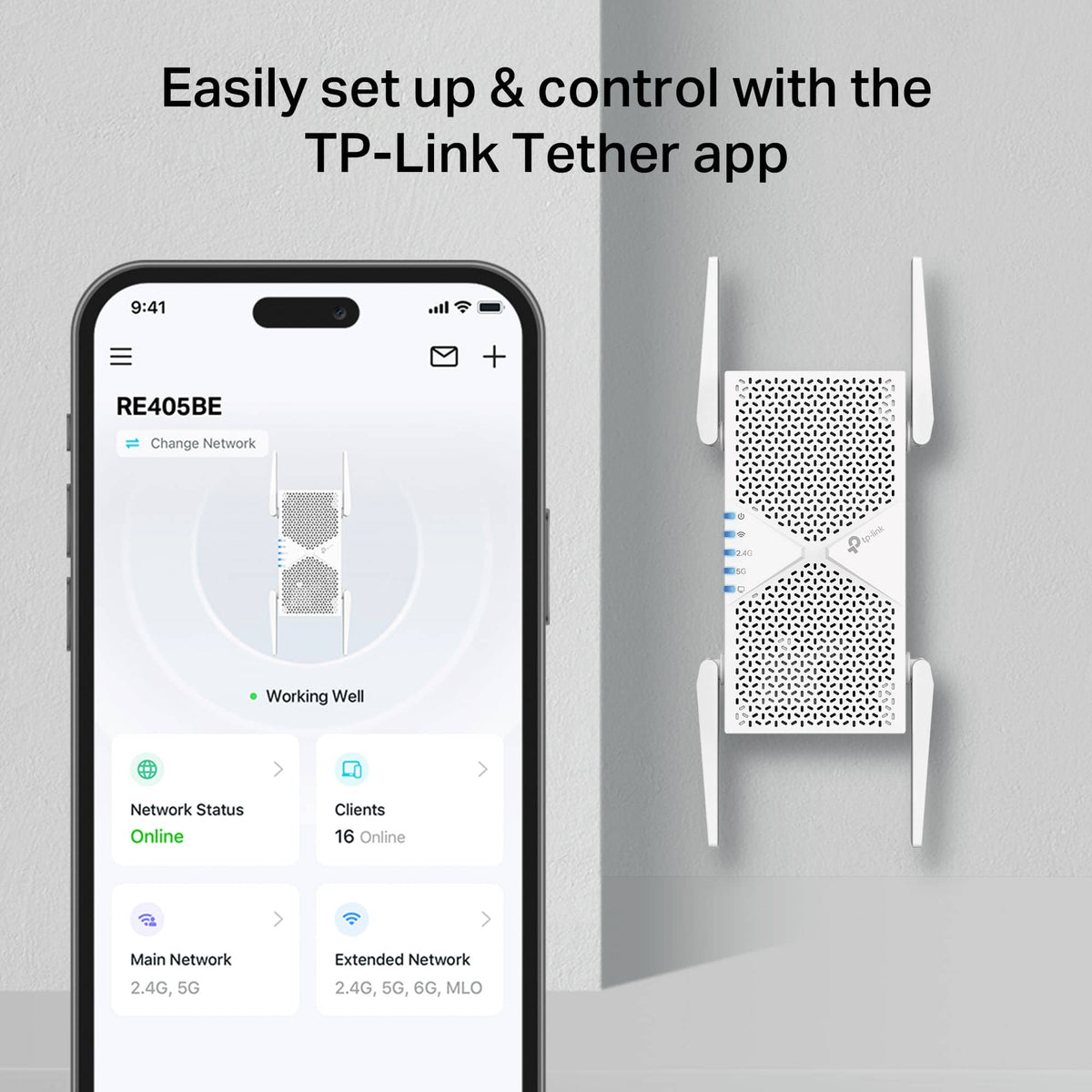 TP-Link - BE6500 Wi-Fi 7 Range Extender - White