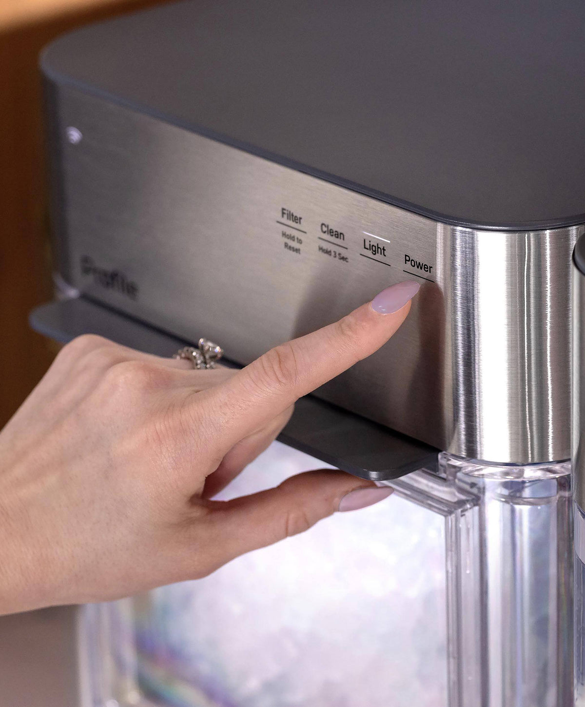 GE Profile - Opal 2.0 Ultra Nugget Ice Maker with Scale Inhibiting Filter - Stone White