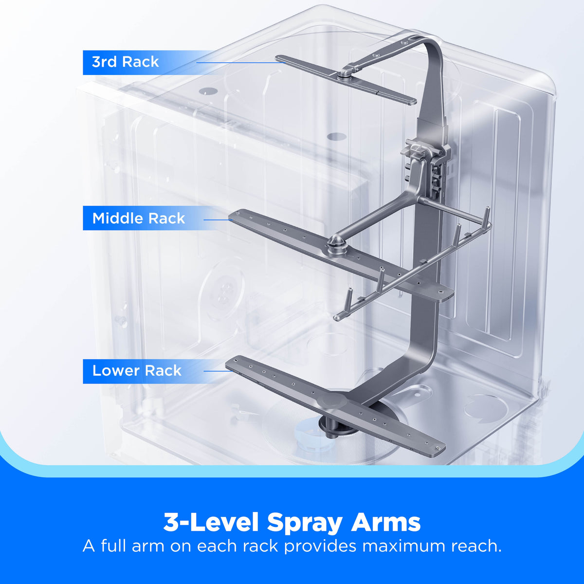 Midea - 24" Top Control Dishwasher with 3-Stage Total Drying, Bottle Wash Zone, 47 dB - Stainless Steel
