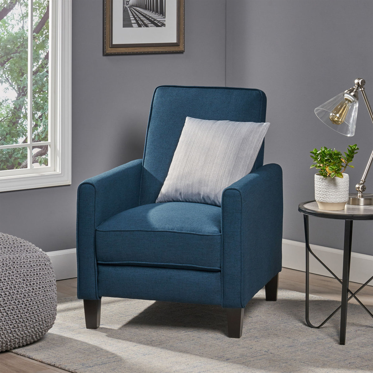 Sillón reclinable tapizado con respaldo retráctil para sala de estar