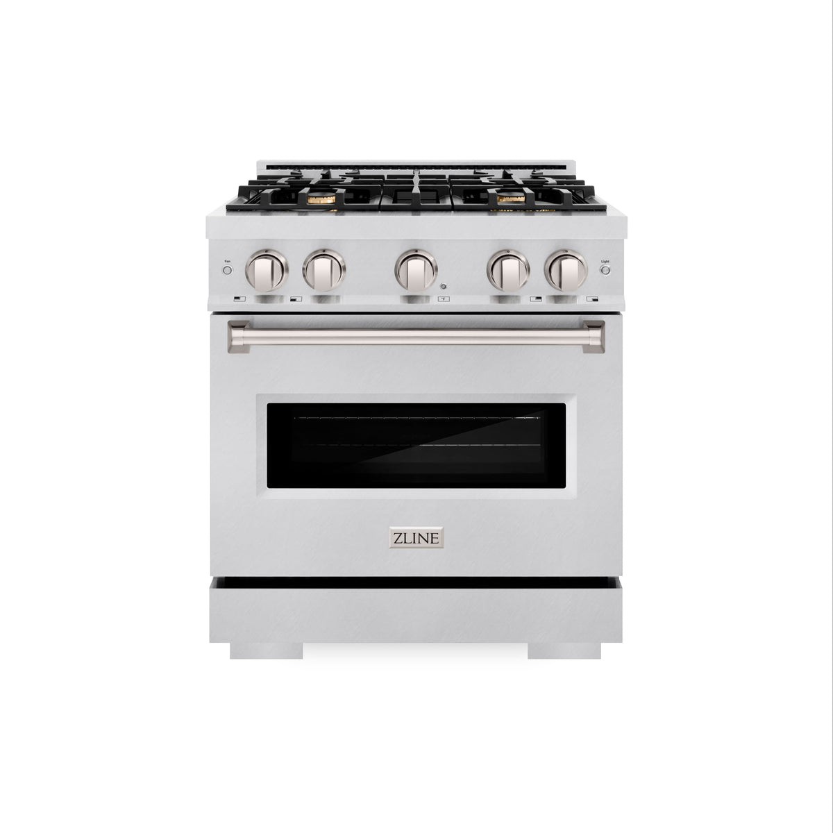 30 in. Wide 4 Burner ZLINE Classic Satin Steel Stainless Gas Range w/ Convection Oven (CGRS-BR-30) - Stainless Steel