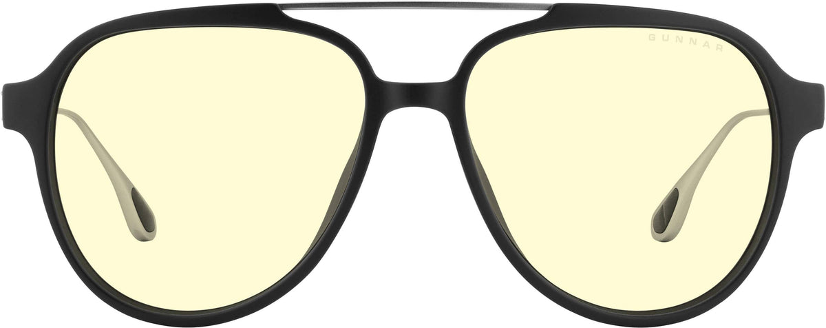 GUNNAR - Ghost Computer Glasses with Blue Light Reduction , Amber Lenses - Onyx/Mercury