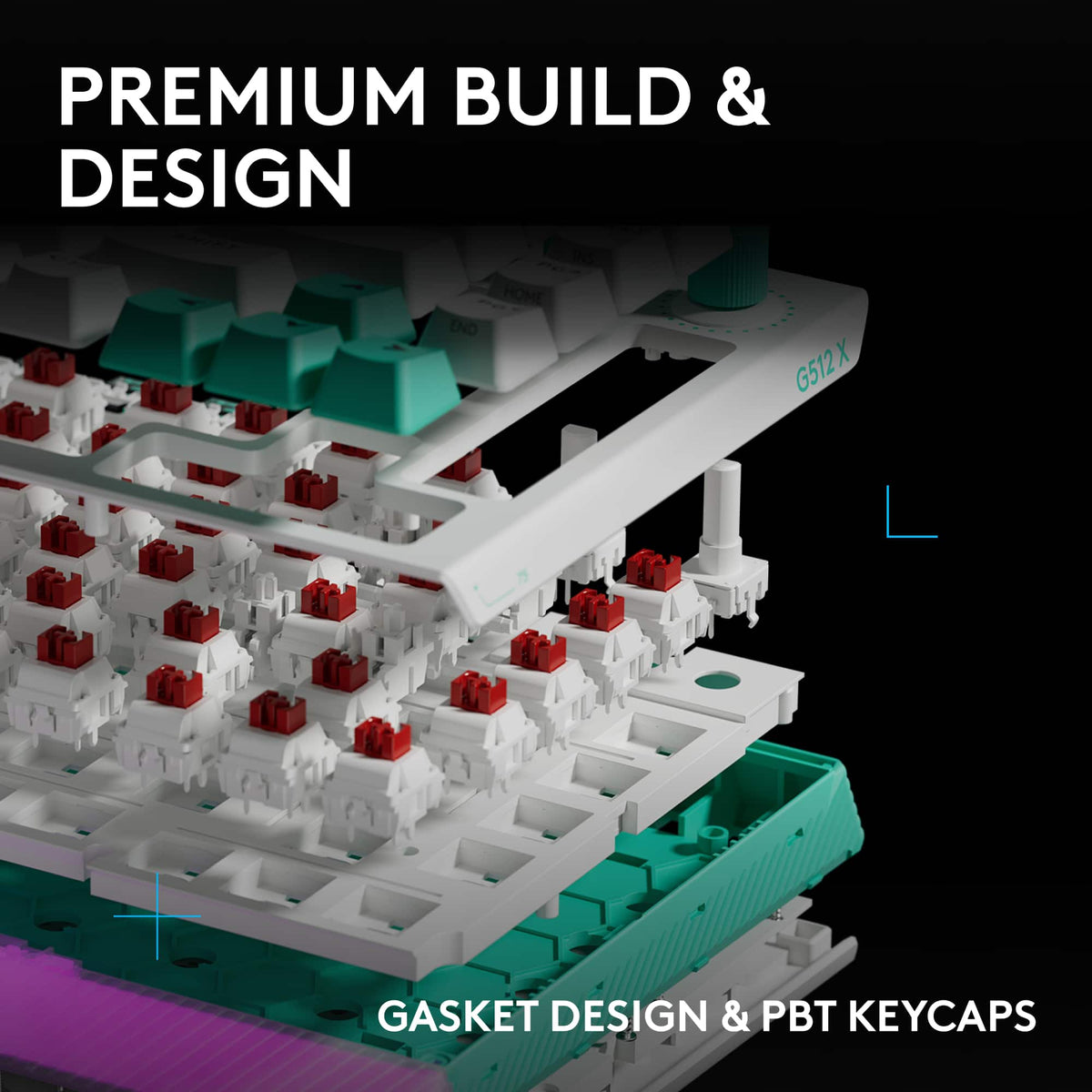 Logitech - G512 X 75 Tenkeyless DUAL SWAP Hot-Swappable TMR Analog / Mechanical Gaming Keyboard for PC, Mac with LIGHTSYNC RGB - White