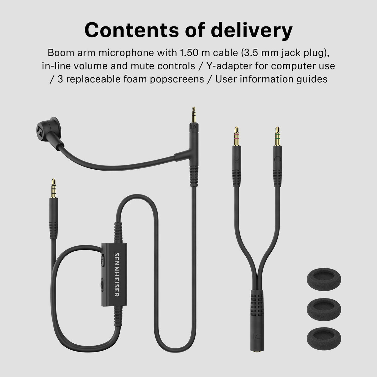 Sennheiser - HD 500 BAM Add-on Boom Arm Microphone - Black