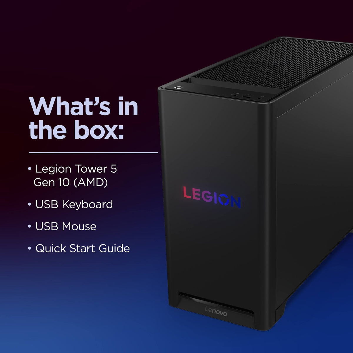 Lenovo - Legion Tower 5 Gaming Desktop - AMD Ryzen 7 7800X3D - 32GB Memory - NVIDIA GeForce RTX 5070 - 1TB SSD - Eclipse Black