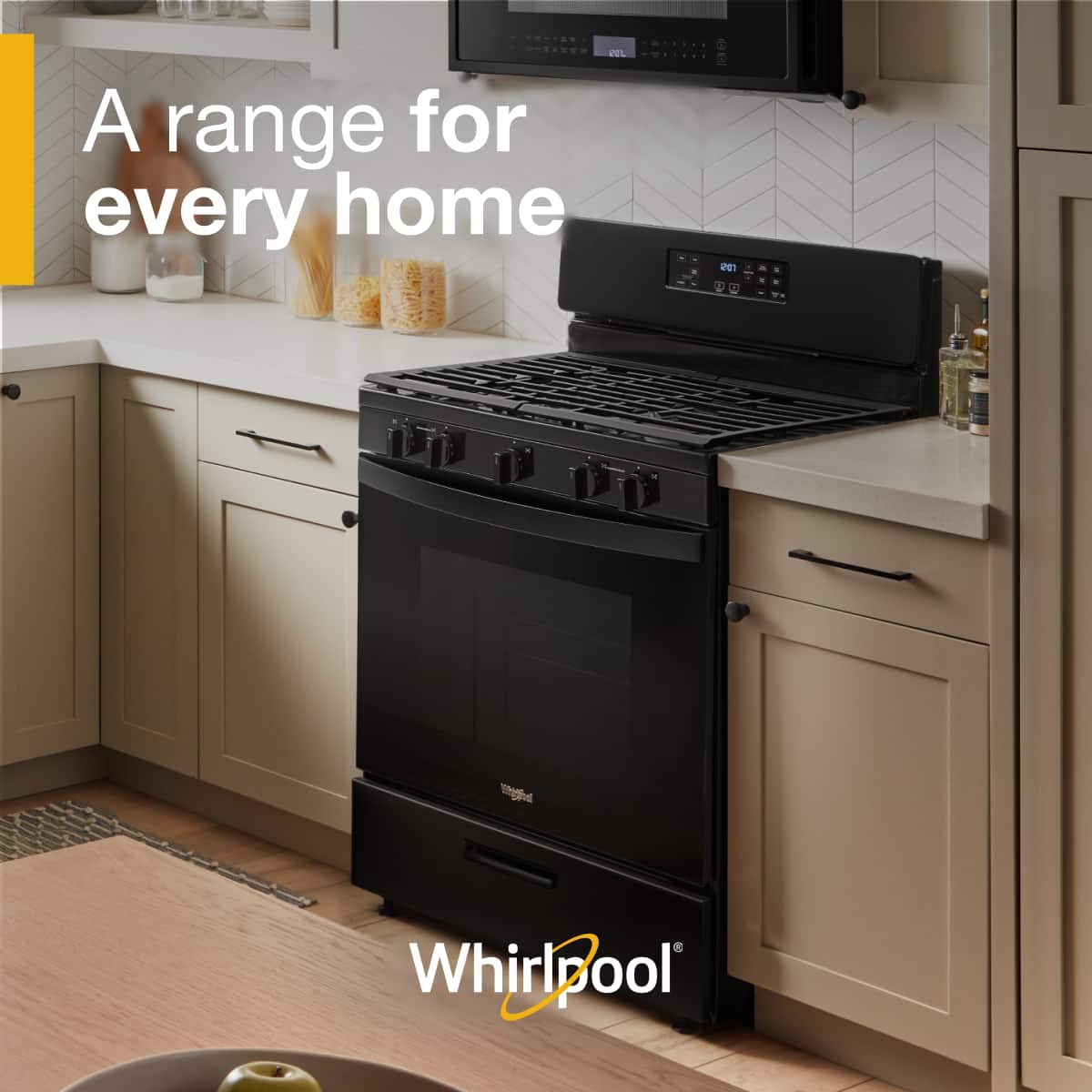 Whirlpool - 30 in. Wide 4 burners 5.1 cu. ft. Freestanding Gas Range with Broiler Drawer - Black