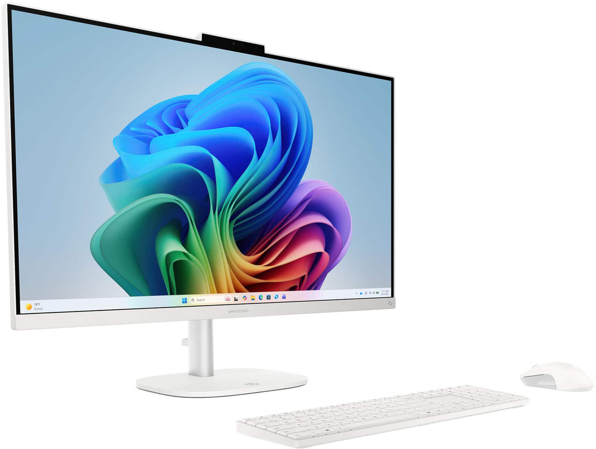 HP - OmniStudio 27" Full HD Touchscreen All-in-One w/ Adjustable Height - Intel Core Ultra 7 - 16GB Memory - 1TB SSD - Cotton White
