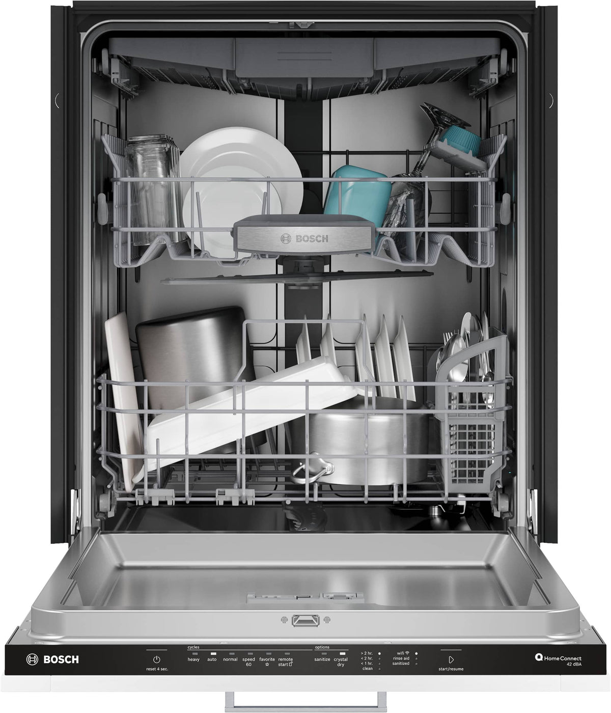 Bosch - 800 Series Top Control Smart Built-In Stainless Steel Tub Dishwasher with 3rd Rack, 42 dBA - Stainless Steel