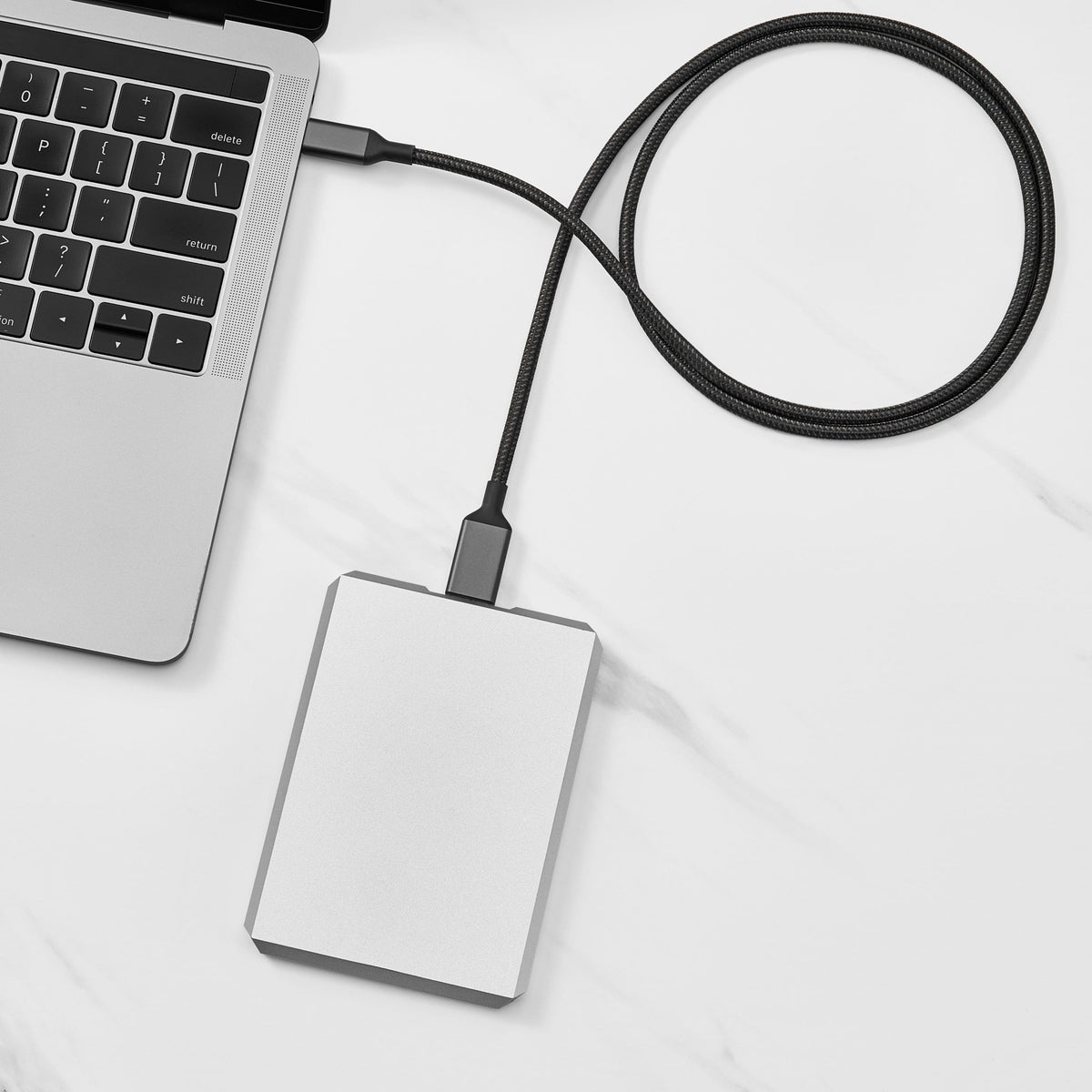 Insignia™ - 3.3 ft. USB-C to Micro-B Hard Drive Cable - Black