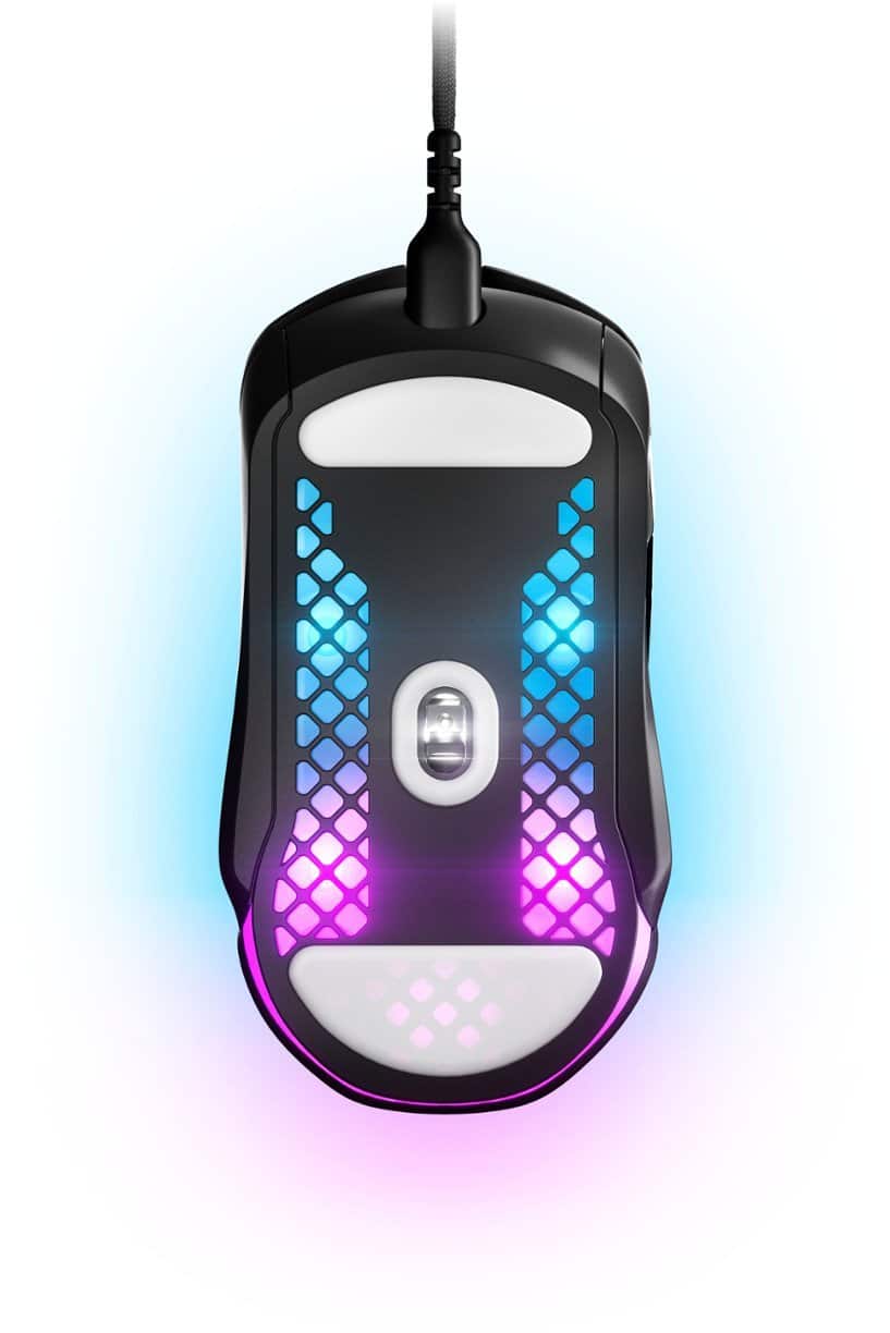 SteelSeries - Aerox 5 Ultra Lightweight Honeycomb Water Resistant Wired RGB Optical Gaming Mouse With 9 Programmable Buttons - Wired - Black