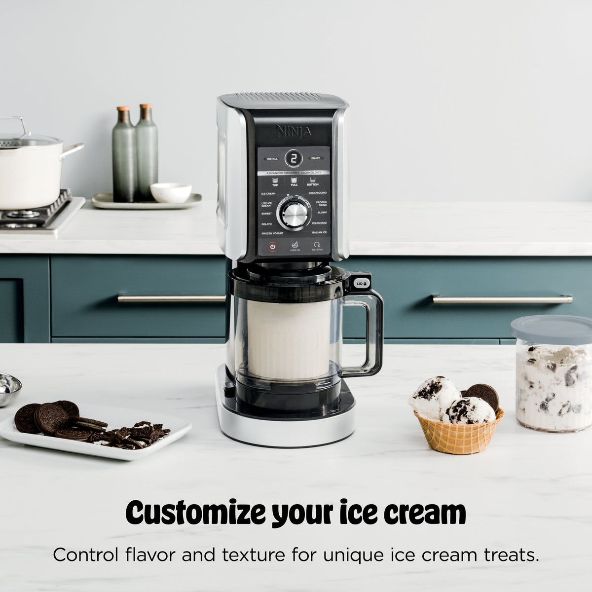 Ninja - CREAMi Deluxe 11-in-1 Ice Cream and Frozen Treat Maker, XL 24oz pints, Sorbet, Gelato, Milkshakes, Frozen Yogurt - Silver
