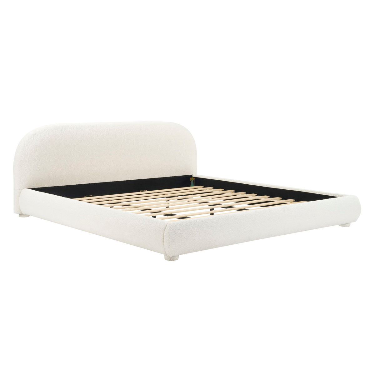 Cama doble tapizada de dormitorio moderna sencilla