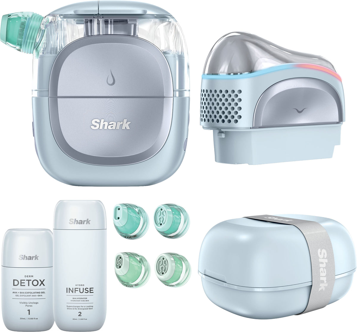 Shark - FacialPro Glow At Home Hydro-Powered Facial System - Blue