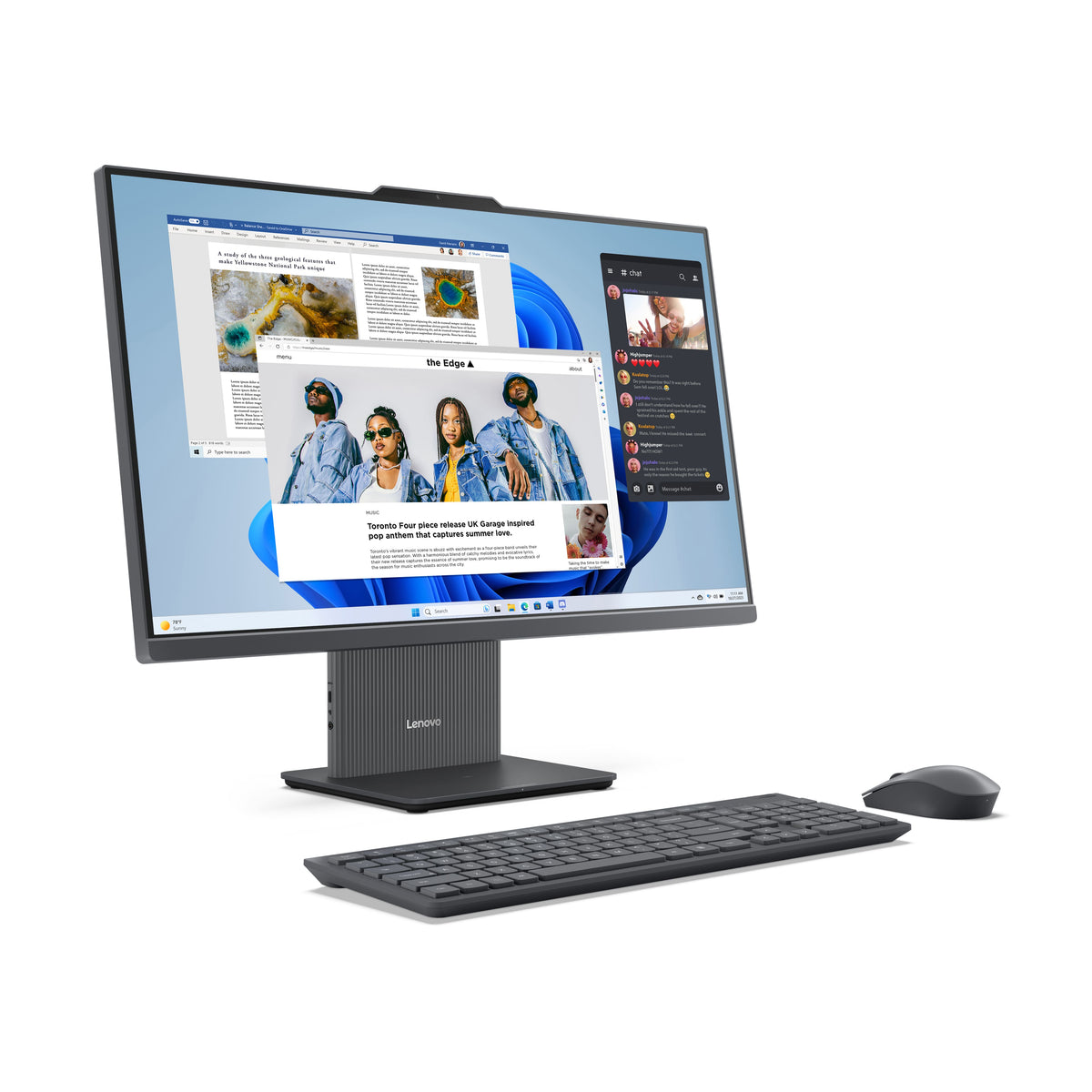 Lenovo - IdeaCentre AIO 27" FHD IPS LCD Touch-Screen All-In-One - Ryzen AI 5 330 2026 - 16GB Memory - 512GB Storage - Luna Grey