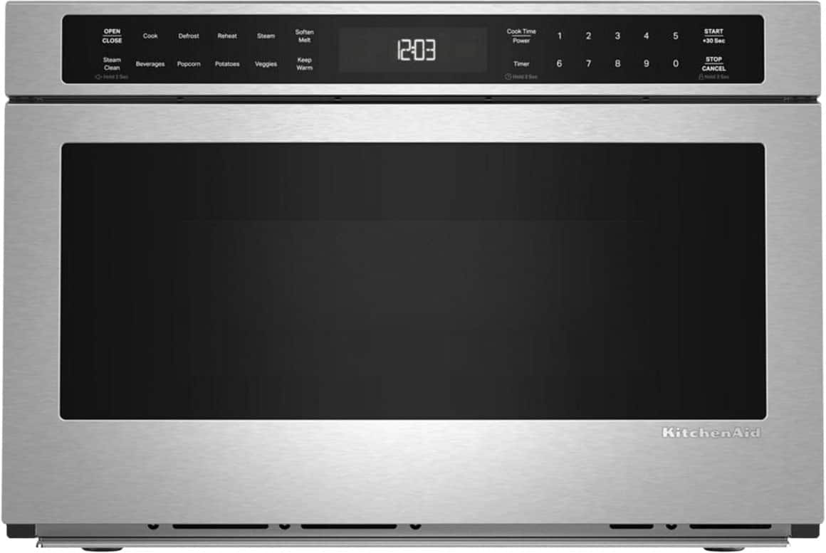 KitchenAid - 24" Under-Counter Microwave Oven Drawer with Steam Cooking - PrintShield Stainless Finish
