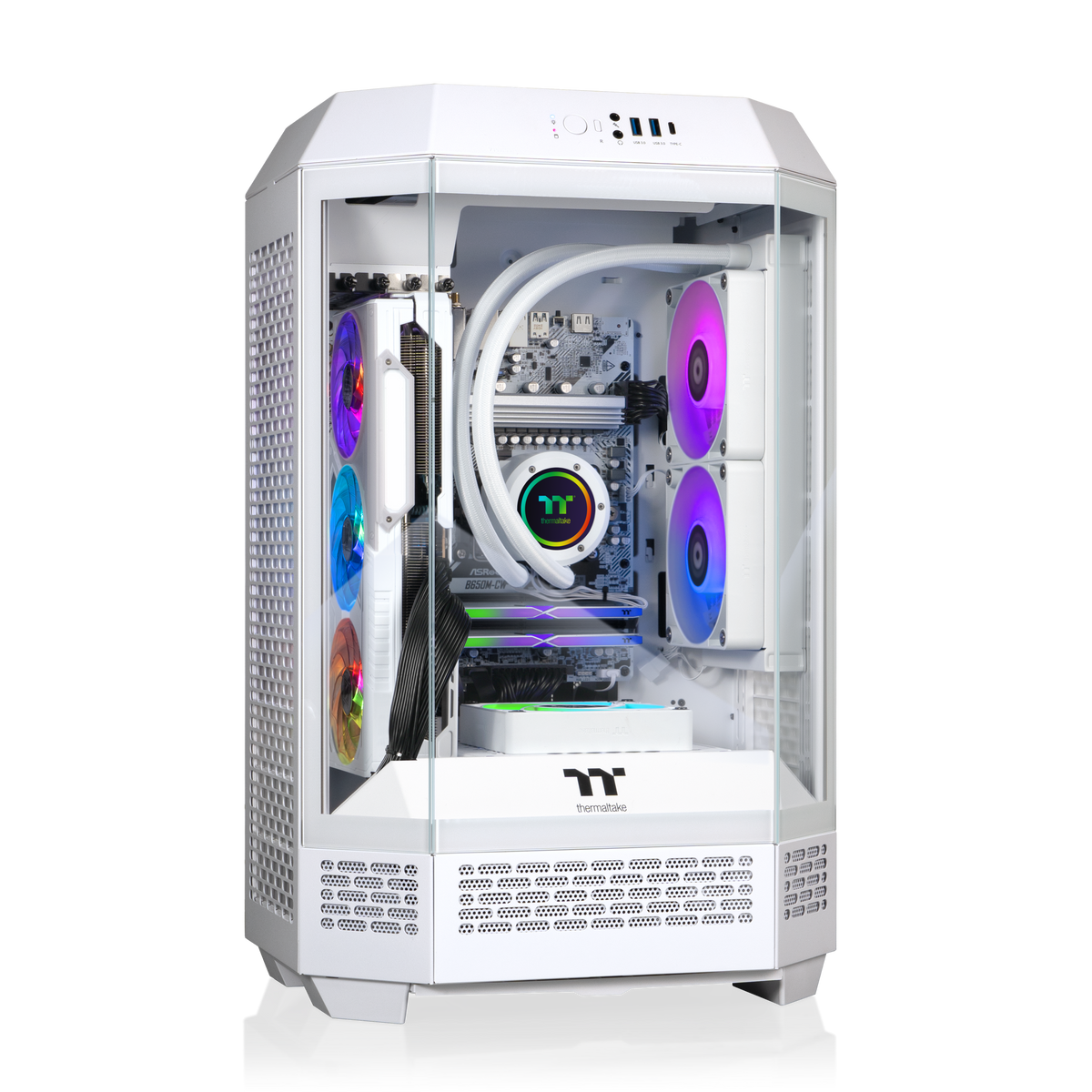 Thermaltake - LCGS Reactor 7897XS Gaming Desktop AMD Ryzen 7 7800X3D 2025 32GB Memory Radeon RX 9070 XT 2TB SSD NVMe M.2 - Snow