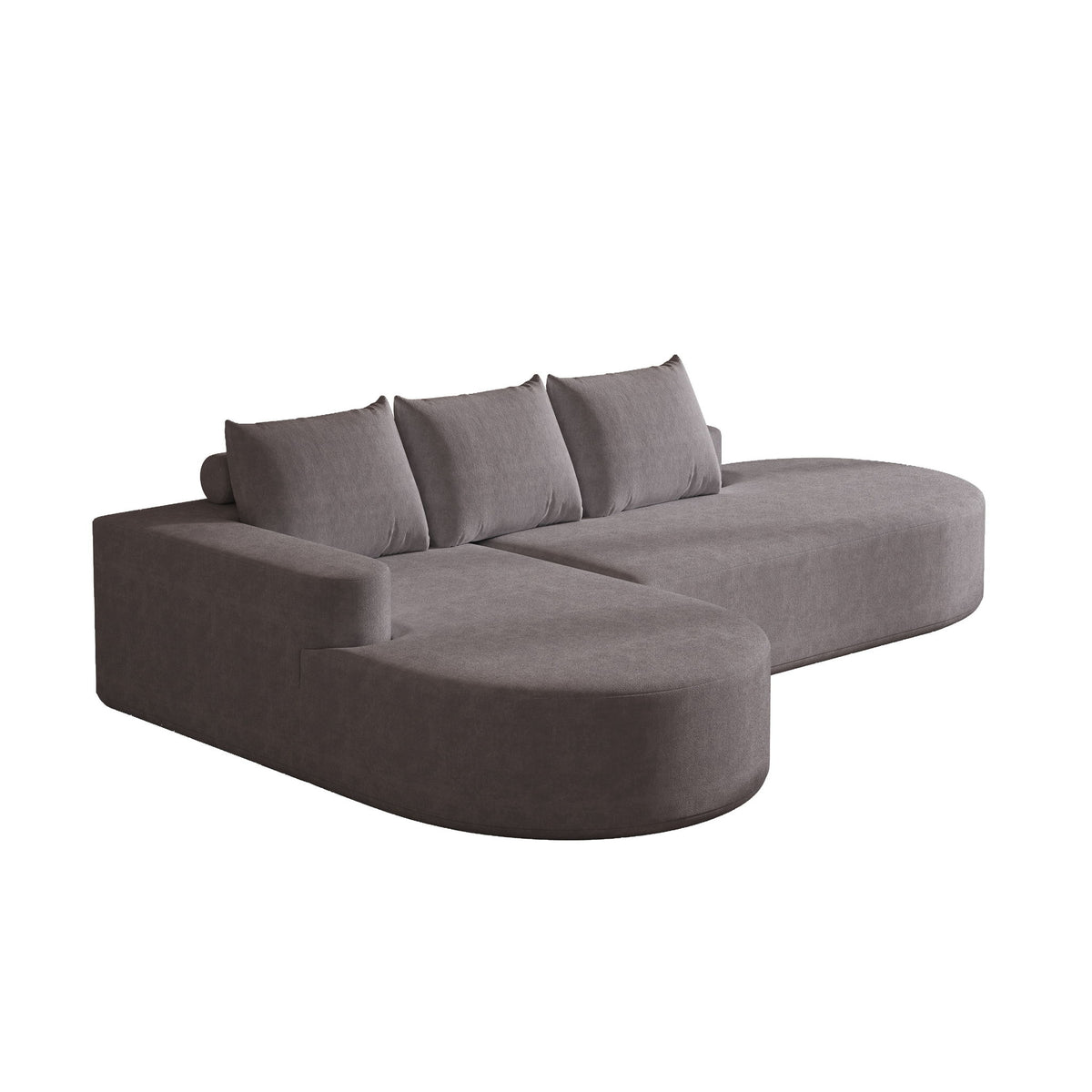 Sofá Curvo Moderno, Juego Seccional Modular en Forma de L Con 3 Almohadas