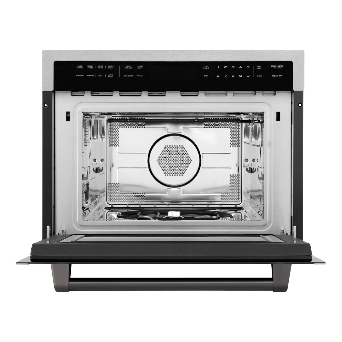 ZLINE - Autograph 24 in. 1.6 cu. ft. Built-in Convection Microwave Oven with Sensor Cooking in Satin Stainless w/ Black Accents - Satin Stainless Steel