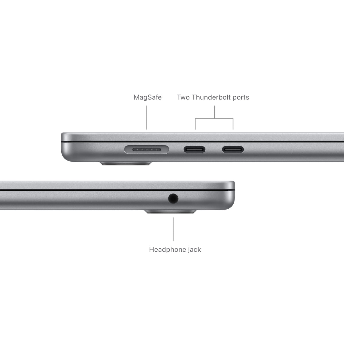 Apple - Geek Squad Certified Refurbished MacBook Air 15-inch Apple M3 chip Built for Apple Intelligence- 16GB Memory - 256GB SSD - Space Gray