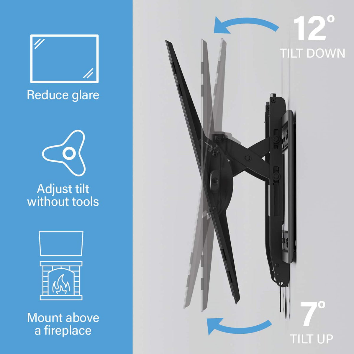 SANUS Elite - 4D Tilt TV Wall Mount - Black