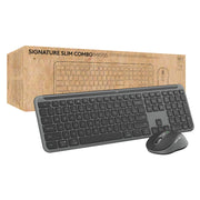 Logitech - Signature Slim MK955 For Business Full-Size Wireless Scissor Keyboard and Mouse Bundle With Quiet Typing & Clicking - Graphite