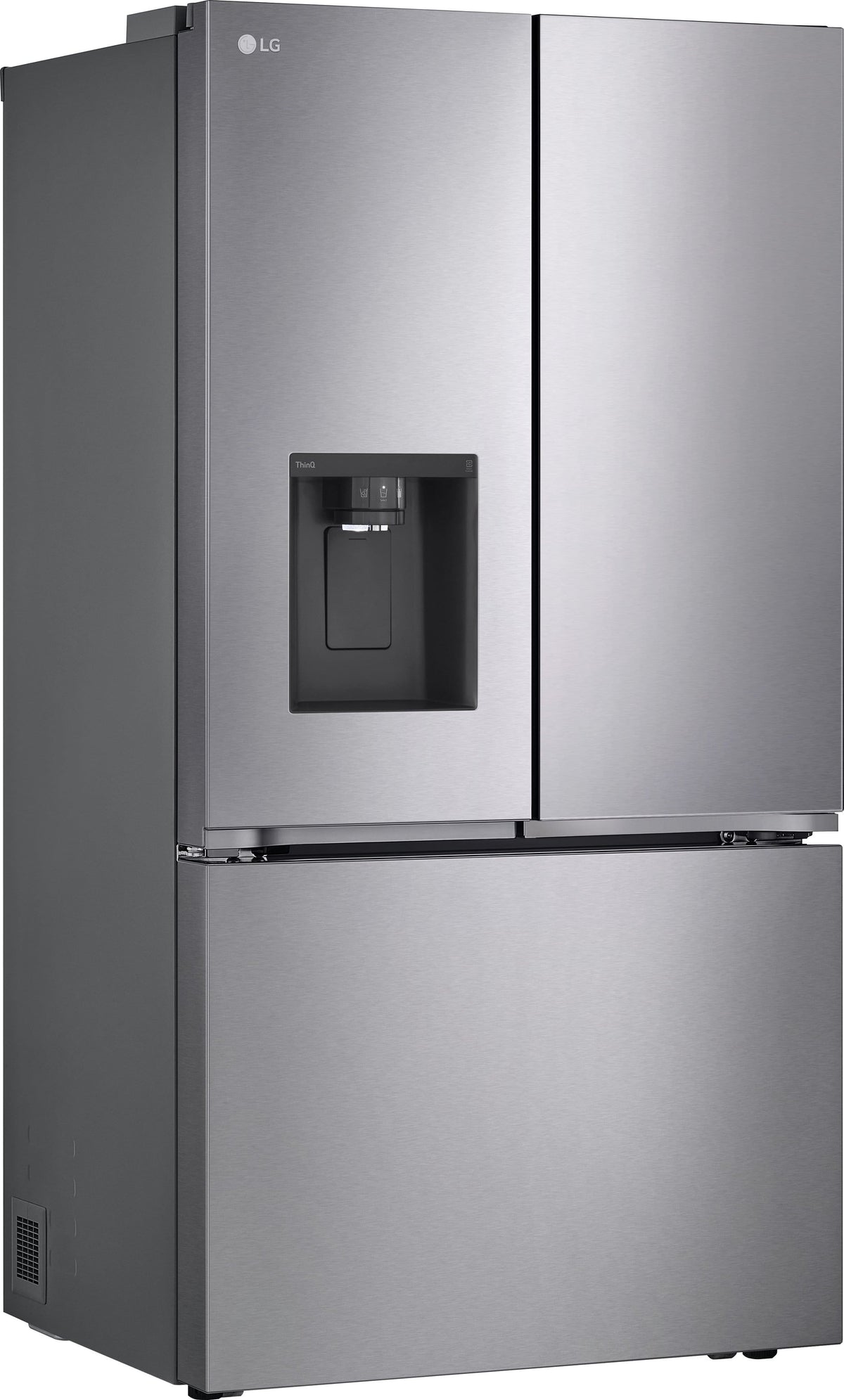 LG - 36-in Counter-Depth MAX 25.5 Cu. Ft. French Door Smart Refrigerator with Ice Plus - PrintProof Stainless Steel Look