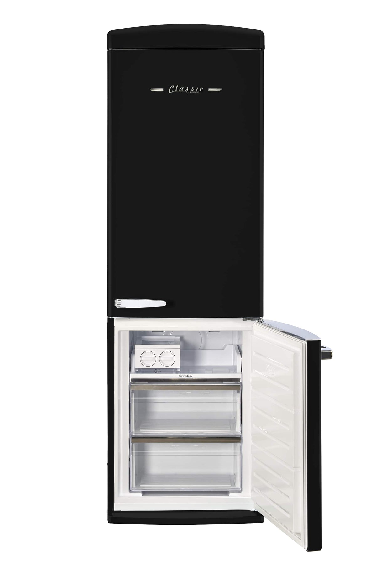 Unique Appliances - 24 in. Wide Classic Retro 23.8 in 11.7 cu. ft. Frost Free Retro Bottom Freezer Refrigerator ENERGY STAR - Matte Black