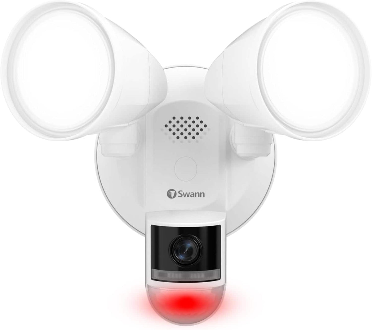 Swann - Wi-Fi 4K Security Surveillance FloodLight Camera, Night Vision, Waterproof, Motion Activated, Heat Sensing, 2-Way Talk - White