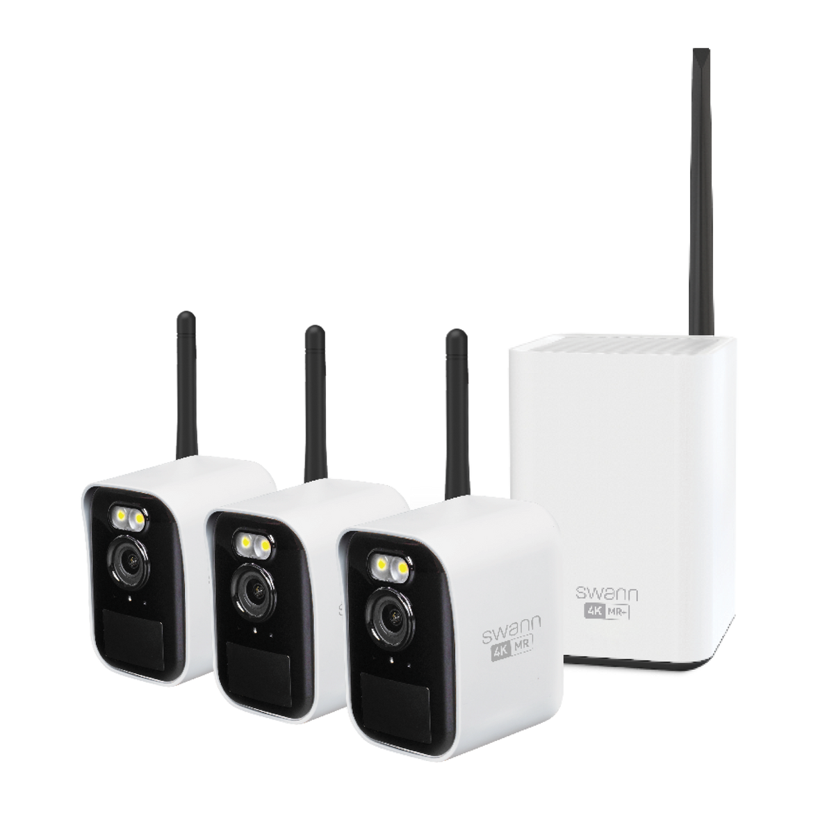Swann - MaxRanger4K Mini Wireless Security System / Base Station / 32GB / 3x MINICAM 4K IP Cameras - Black