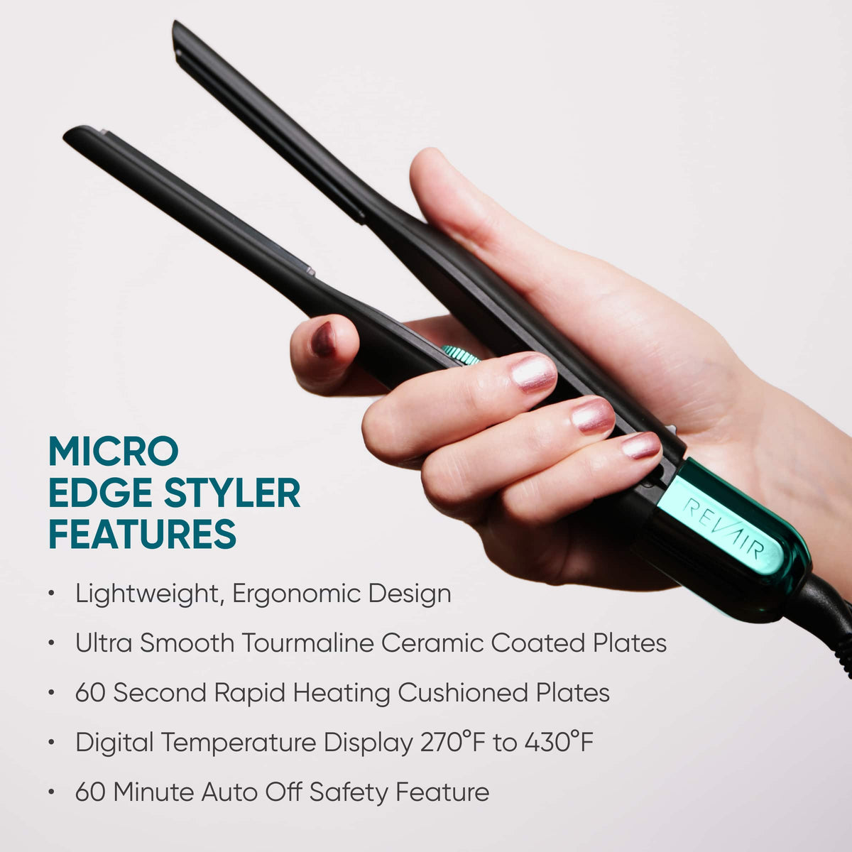 RevAir - Precision Root & Micro Edge Styler - 0.3 inch - Black & Teal