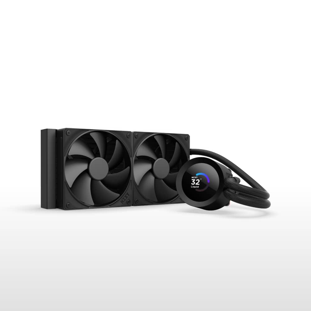 NZXT - Kraken Plus 240mm Radiator CPU Liquid Cooler (2 x 120mm F120P Fans) with 1.54" Square LCD - Black