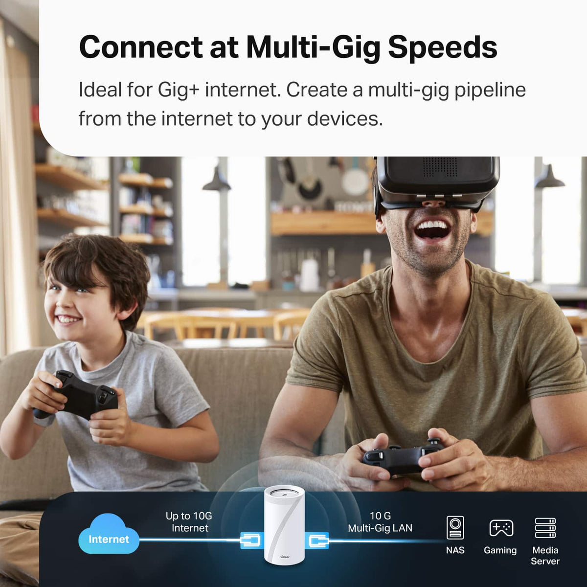 TP-Link - Deco 7 Elite BE33000 Quad-Band Wi-Fi 7 Whole Home Mesh Router System – Deco BE95 (3-Pack) - White