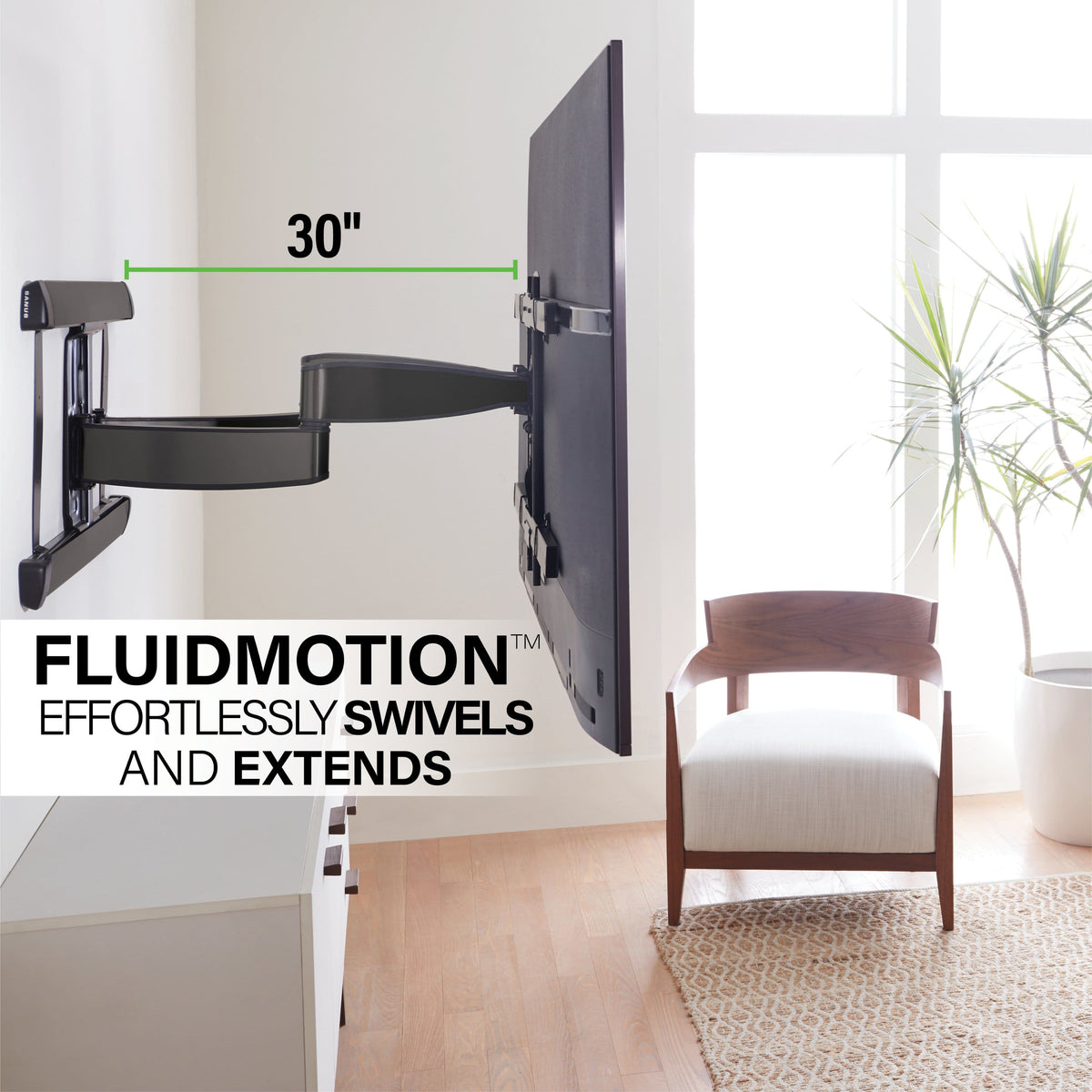 SANUS Elite - Advanced Full-Motion TV Wall Mount for Most 65" - 100" TVs up to 175lbs - Tilts, Swivels, and Extends up to 30" - Graphite