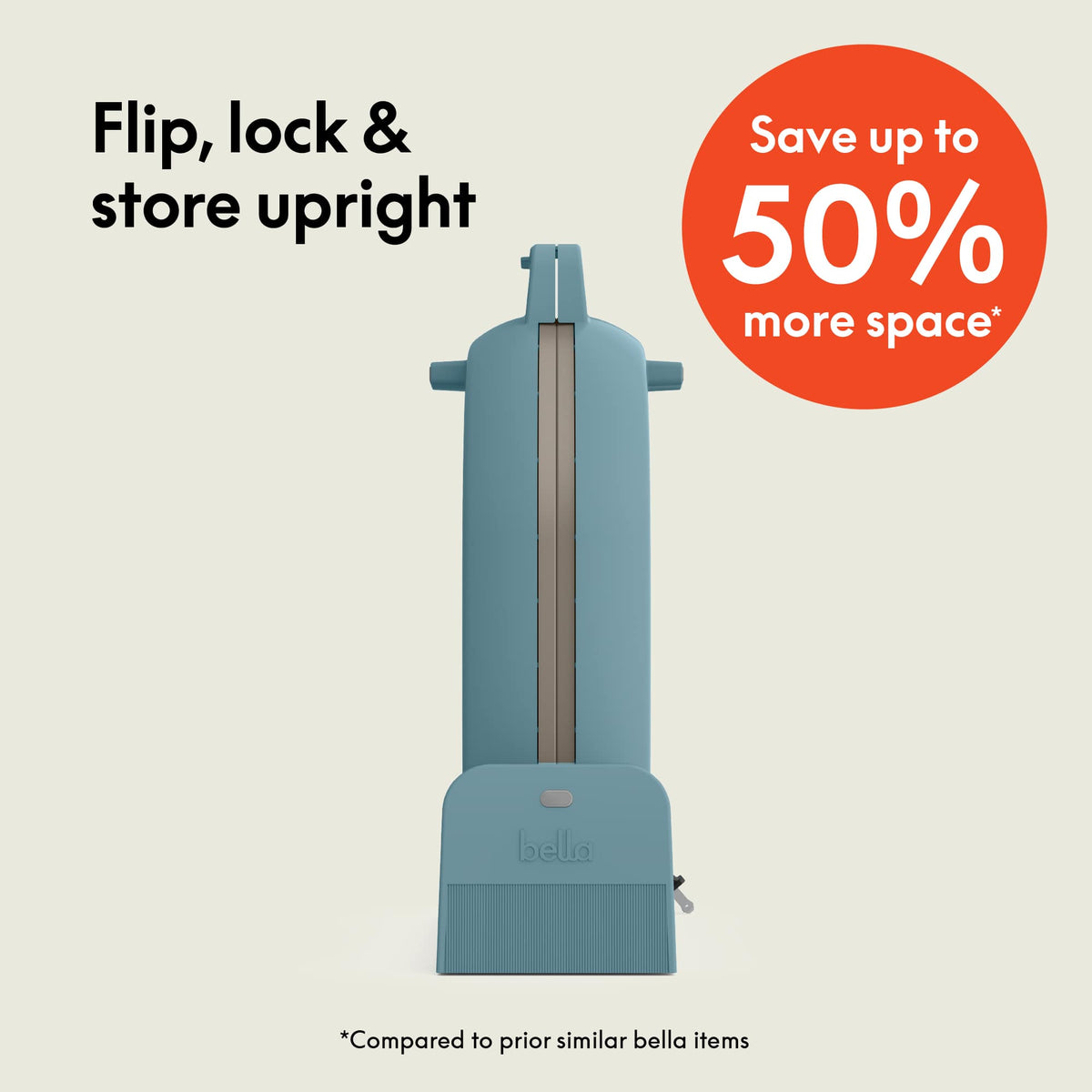Bella - Fits-anywhere Kitchenware: Flip & Store Belgian Waffle Maker - Surf